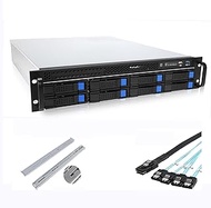 RackChoice M-ATX/Mini-ITX 2U Rack Mount Depth 21.5" Server Chassis 6Gbps Hotswap 8bays ATX PSU Compa