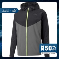 PUMA RUN REFLECTIVE AOP WOVEN JKT - เสื้อแจ็คเก็ต Male - Gray - 52240915