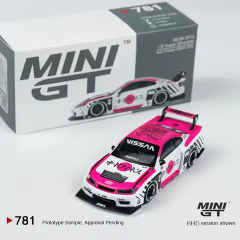 MINIGT 1:64 LB Super Silhouette S15 SILVIA Auto Finesse SEMA 2023 pink alloy car model 781