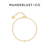 Wanderlust + Co Heart Bezel 14K Gold Vermeil Curb Chain Bracelet 14K Gold Plated Hypoallergenic Show