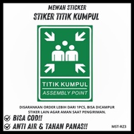 Assembly point Sign Sticker assembly point Sticker/ Gathering point Sticker/ Sign Sticker/ Warning S