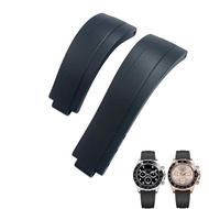 20mm 21mm Rubber Short Buckle Watchband Fit for Rolex Daytona Submariner Role OYSTERFLEX Yacht Maste