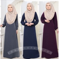 (BATU TABUR)Jubah Muslimah jubah Plain Crep