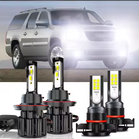 4x Canbus H13 H16 LED Headlight Hi&Lo Beam Fog Lamp Bulb 6000K 100000LM 1:1 Same Size Plug & Play Fo