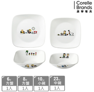 【CORELLE 康寧餐具】SNOOPY 翻糖花園4件式方形餐盤組