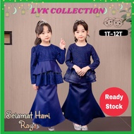 ⭐🌜RAYA DEAL🌛 Muslimah Fashion Baju Raya Budak Kurung Peplum Budak  NAVY BLUE ROYAL BLUE  Baju Kebaya