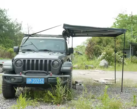 Folding 180 Degree Awning Retractable 4WD Outdoor Shelter Tent Camping 180 Car Side Awning For Trave