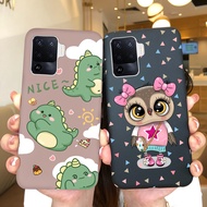For Oppo A94 A94 5G A95 5G Case Matte Cute Dinosaur Beautiful Owl Anti-Fingerprint Shockproof Soft B