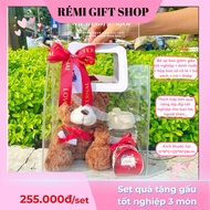 Graduation bear gift Set, bachelor bear - gift bag of 3 Piece, Piece meaningful graduation gifts