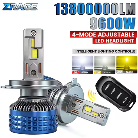 9600W H7 H11 LED Headlights Canbus H1 H4 9005 HB3 9006 HB4 6000K 4300K 3000K Three Color Remote Cont