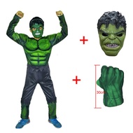 【FF】Superhero Kids Muscle Hulk Cosplay Costumes Captain American Hulk with Led Mask &amp; Shield Boys Birthday Dress Up