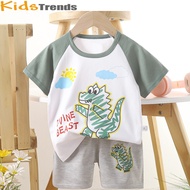 Kids Short Sleeve Clothes Set T-shirt Boy Clothing Dinosaur for Children Boys Fashion Shorts Tshirt 