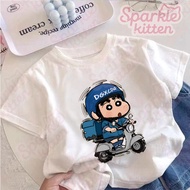 Kitten Versatile Crew Neck Short-sleeve T-shirt for Girls with Trendy Pattern Prints 1804
