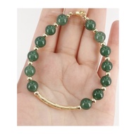 Lucky charm bracelet jade with bar us10k14/20 gold quality