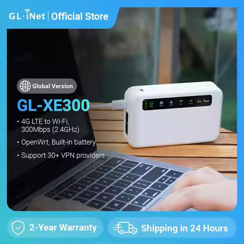 GL.iNet Puli GL-XE300 4G LTE Smart VPN Router Portable WiFi Wireless Travel Hotspot, OpenWrt, 5000mA