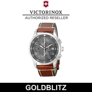 Victorinox Swiss Army AirBoss Brown Leather Strap 241597 Sapphire Mechanical Automatic Chronograph Watch