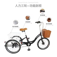 Lanma Factory Direct Wholesale20Elderly Human Tricycle Adult Pedal Tri-Wheel Bike with Frame Carrier