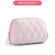 BAGSMART Puffy Makeup Cosmetic Bag Versatile Travel Toiletries Organizer Case Wide-open Pouch Purse 