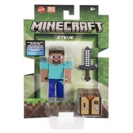 2024 Minecraft 3.25in Figure: STEVE (w/ Crafting Table, Iron Sword)