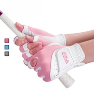 PGM breathable two-handed women half finger golf glove with grey pink blue color ST032