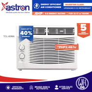 Astron Inverter Class .6 HP Aircon (window-type air conditioner | TCL-60MA | built-in air filter | anti-rust body | 9.9 energy rating | white)