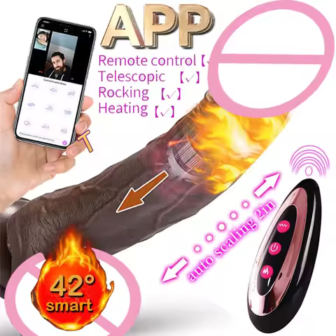 Realistic App Controlled Vibrator Telescopic Rotation Heating Function G Spot Vagina Clitoral Anal S