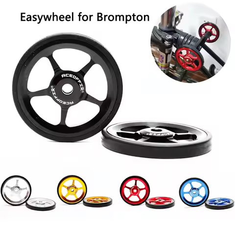 Aceoffix Easywheel for Brompton Bike Eazy Wheels 1 Pair Super Light 7075 Aluminum Alloy