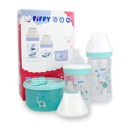 Fiffy Baby Starter Set- (3ps) - Bottle 4oz+8oz+milk container (Blue)