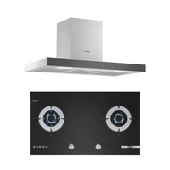 BOSCH SET เครื่องดูดควัน DWBM98G50 + เตาแก๊ส PMD82A31AX