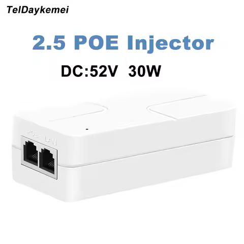 30W 2.5G POE Injector 52V Gigabit Ethernet PoE Adapter 10/100/1000/2500Mbps For IP Phone / Camera Po
