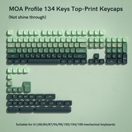 Womier 134 Key Gradient Màu Xanh Lá Cây Moa Hồ Sơ phím cơ PBT Đôi Bắn Hải Quan Key Mũ Cho 61/64/68/8
