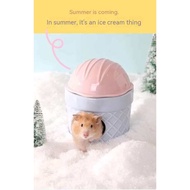 Ice Cream Nest Hamster Ceramic Igloo with Ice Box Cooling Igloo Golden Bear Bedroom Landscaping Orna
