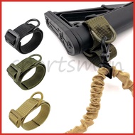 Tactical ButtStock Sling Gun Sling Loop Adapter Adjustable Nylon Shoulder Strap with D Ring EDC Belt