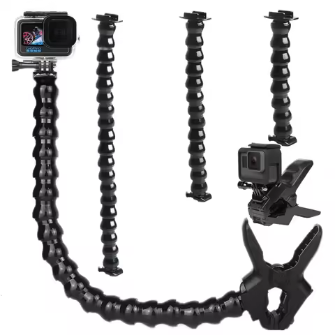 Flex Clamp Arm Mount With Adjustable Gooseneck Flexible Jaws Clip Bracket Holder For GoPro Hero 10 9