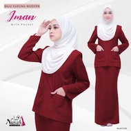 Baju Kurung Modern Kedah Iman New Design With Front Pocket Iron Less