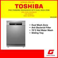 TOSHIBA 14 Place Setting Free Standing Dishwasher with Dual Wash Zone DW14F1SMY