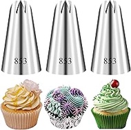FANTEXY 3 Pieces Large 853 Piping Tips Set,Cake Decorating Set,Cupcake Piping Tips,Icing Tips for Ca
