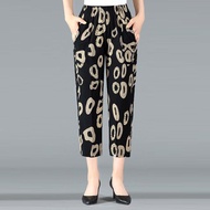 7-point Pants for Middle-aged and Elderly Women High Waisted Elastic Oversized Pants for Women