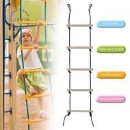 [OUK-t] Rope Ladder 5.6ft 5 Steps 220lbs Bearing Wooden Kids Climbing Rope Ladder With Hanging Strap