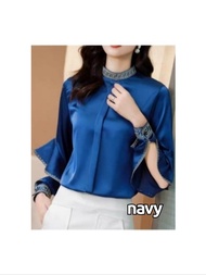 BELIEVE-NEW KEMEJA BR1ANA SATIN SILK IMPOR LD 108CM E-8606 ❤️/ KEMEJA WANITA IMPOR / KEMEJA WANITA K