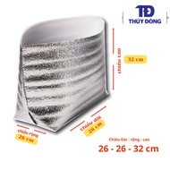 Set of 10 silver foam bags (26 x 26 x 32 cm, 2mm thick), thermo bags - insulated bags, aluminum foil