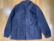 Vintage 1950s French Black Moleskin Jacket 法國工裝 鼴鼠皮 工作外套 古著