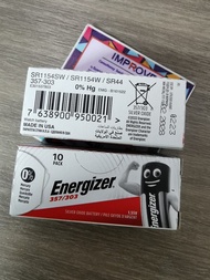 SR44 เอ็นเนอร์ไจเซอร์ Silver Oxide batteries  ENERGIZER 357/303 SR44 / SR1154SW /1154W แพ็ค ละ 1 ก้อ