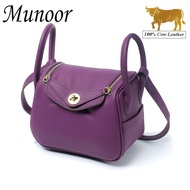 Munoor 100% Genuine Cow Leather Bag Women High Quality Fashion Shoulder Bag Women Cross Body Bag Wom