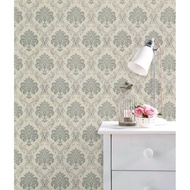 .. BATIK ABU - ABU Wallpaper sticker dinding motif batik abu silver