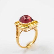 【糖色貓眼-代表作系列】CJ Design 18K金鑲嵌貓眼碧璽戒指 孤品