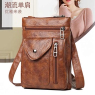 hang beg wanita beg wanita murah cantik Beg bahu, beg telefon bimbit wanita, 2024, beg kecil menegak baru, beg galas mini pelbagai lapisan kulit lembut