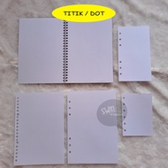 White planner point - dot notebook spiral refill loose leaf binder filler paper A5 A6 6-ringA7