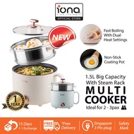 IONA 1.5L Coating Electric Multi Cooker With Steamer | Multi Function Small Rice Cooker Hotpot 多功能电煮