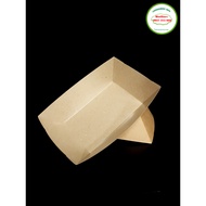 Brown kraft paper tray for hotdogs, 11x17x4.5cm 18oz 550ml